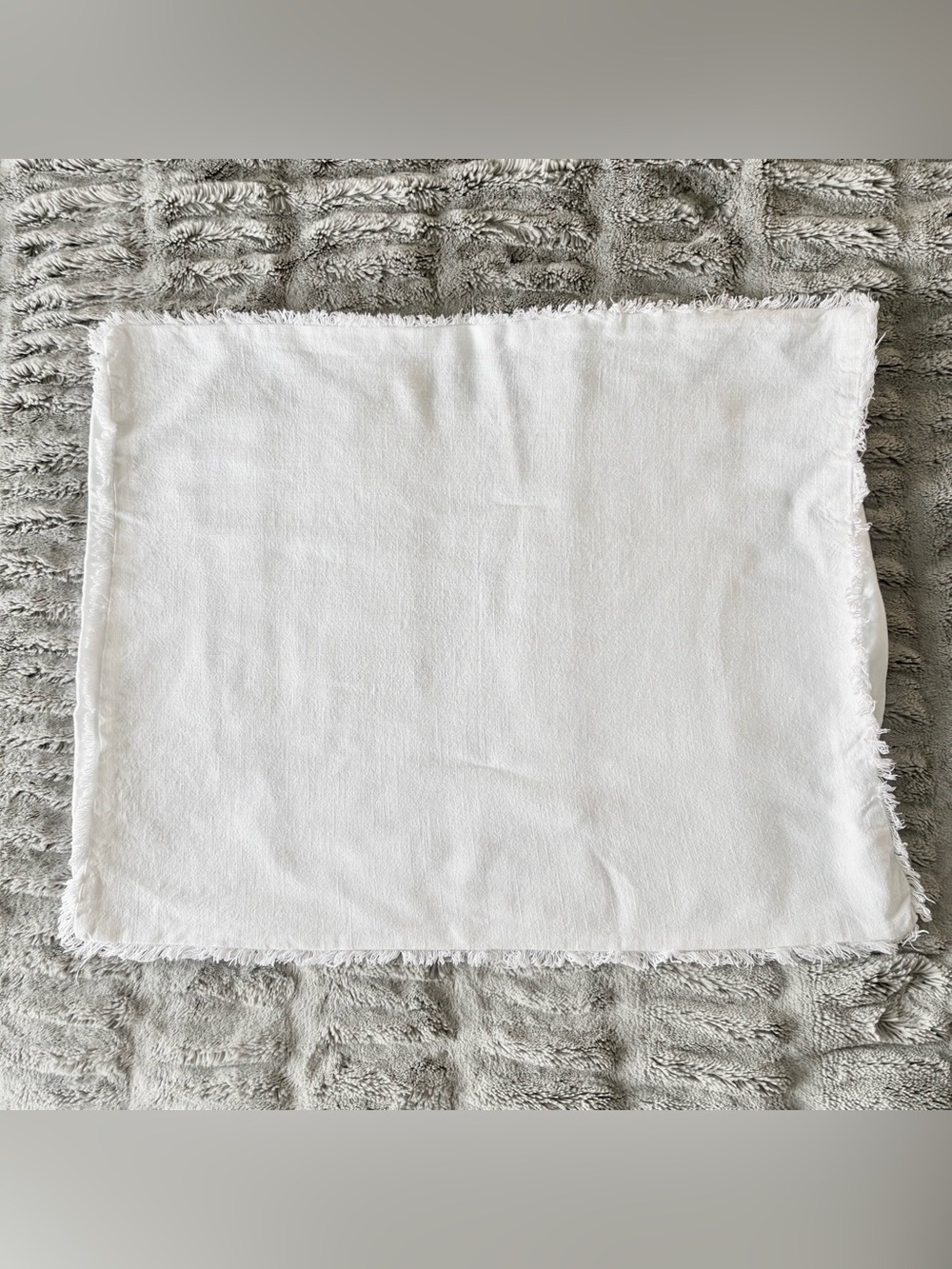Casaluna Heavyweight Linen Blend Standard Pillow Sham White EUC